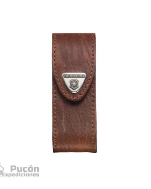 Estuche de cuero color café para cinturón. Tamaño 10,2x4x3,2 cm